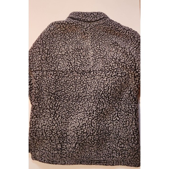 Emily B Womens SMALL Fleece Pullover Jacket Gray/ Ivory  Sherpa 1/4 Zip Front - Picture 4 of 4